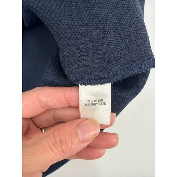 St. John Womens Size 6 Fitted Sheath Dress Black Blue Colorblock Luxury Chic - Picture 5 of 11